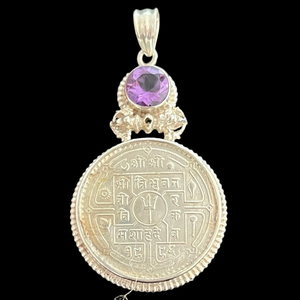 Sterling Silver Pendant with Purple Gemstone